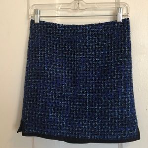 J Crew Blue Wool Skirt Sz. 00
